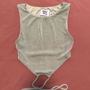 Princess Polly Light Sage Shimmery Tank Bodysuit